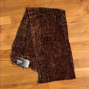 Brand new oblong chenille scarf with fringe